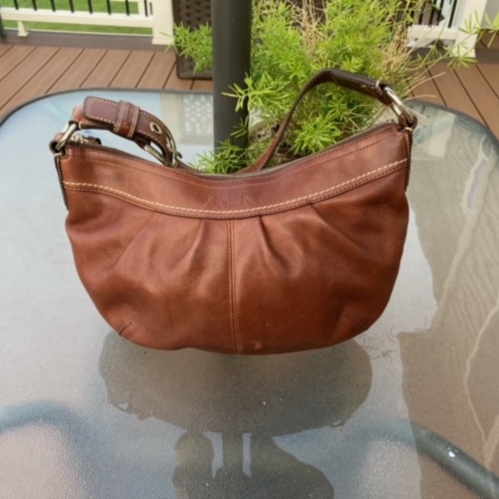 (Reserved) Coach Soho pleated brown leather bag H0872 F13730